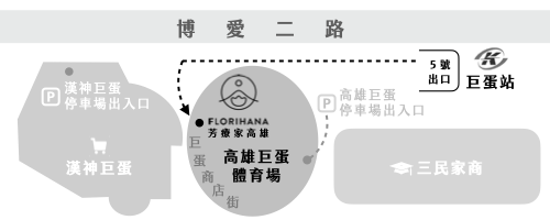 Florihana芳療家 高雄店地圖 路線指引 高雄巨蛋體育場 漢神巨蛋