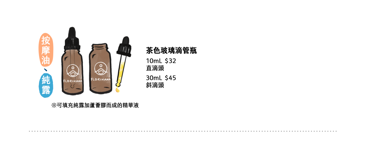 Florihana芳療家 瓶器適用填充物說明 滴管瓶